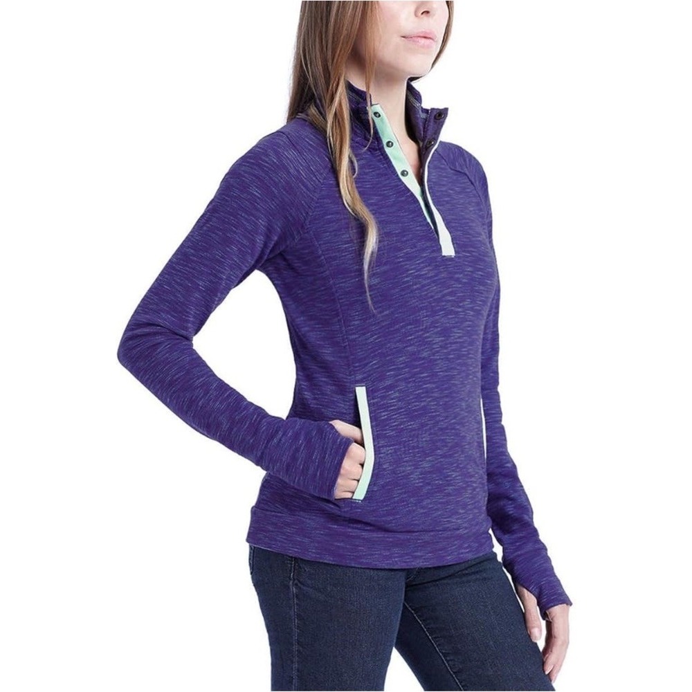 Avalanche Athletic Pullover Top Women's Medium Purple‎ Kangaroo Pocket Thumbhole